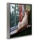 Stupell Industries Cat Smoking Lounging in Window Framed Floater Canvas Wall Art